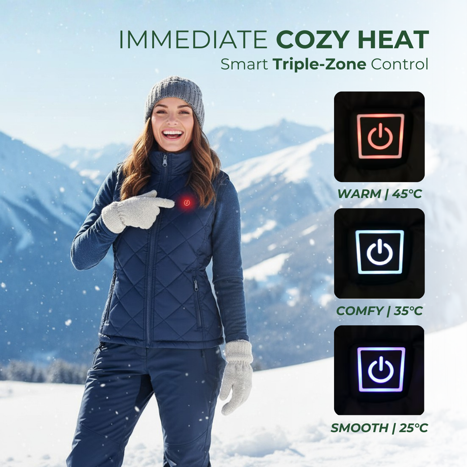 ThermoShield™ Beheizte wasserabweisende Winterweste für Frauen