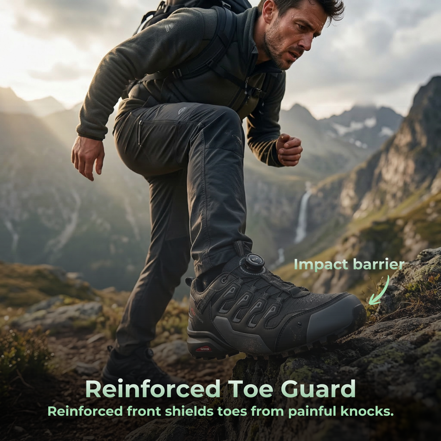 PeakTrail™ Men’s Shock-Absorbing Outdoor Hiking Shoes