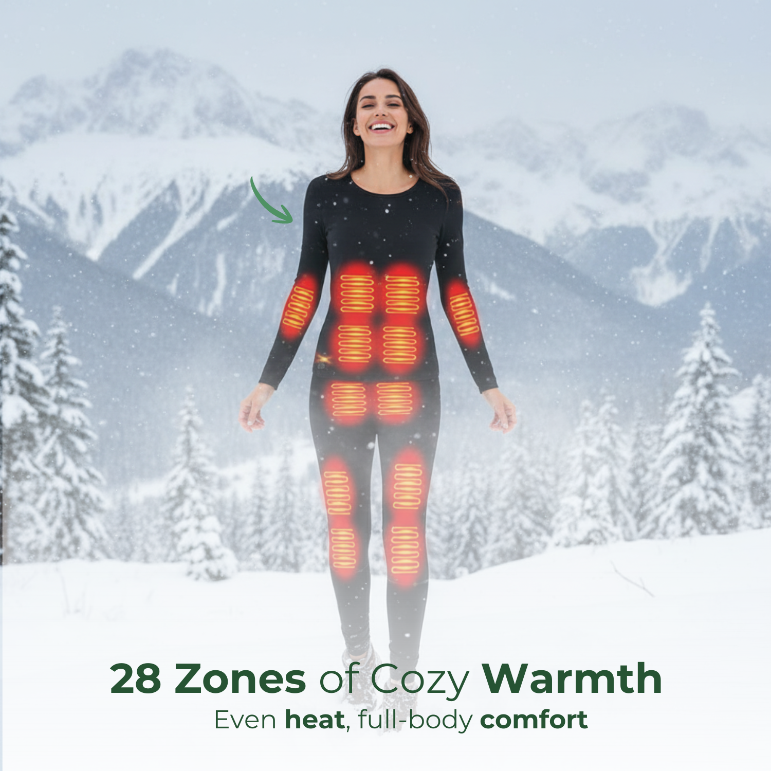 PolarFit™ Beheiztes Winter-Unterwäsche-Set für Frauen