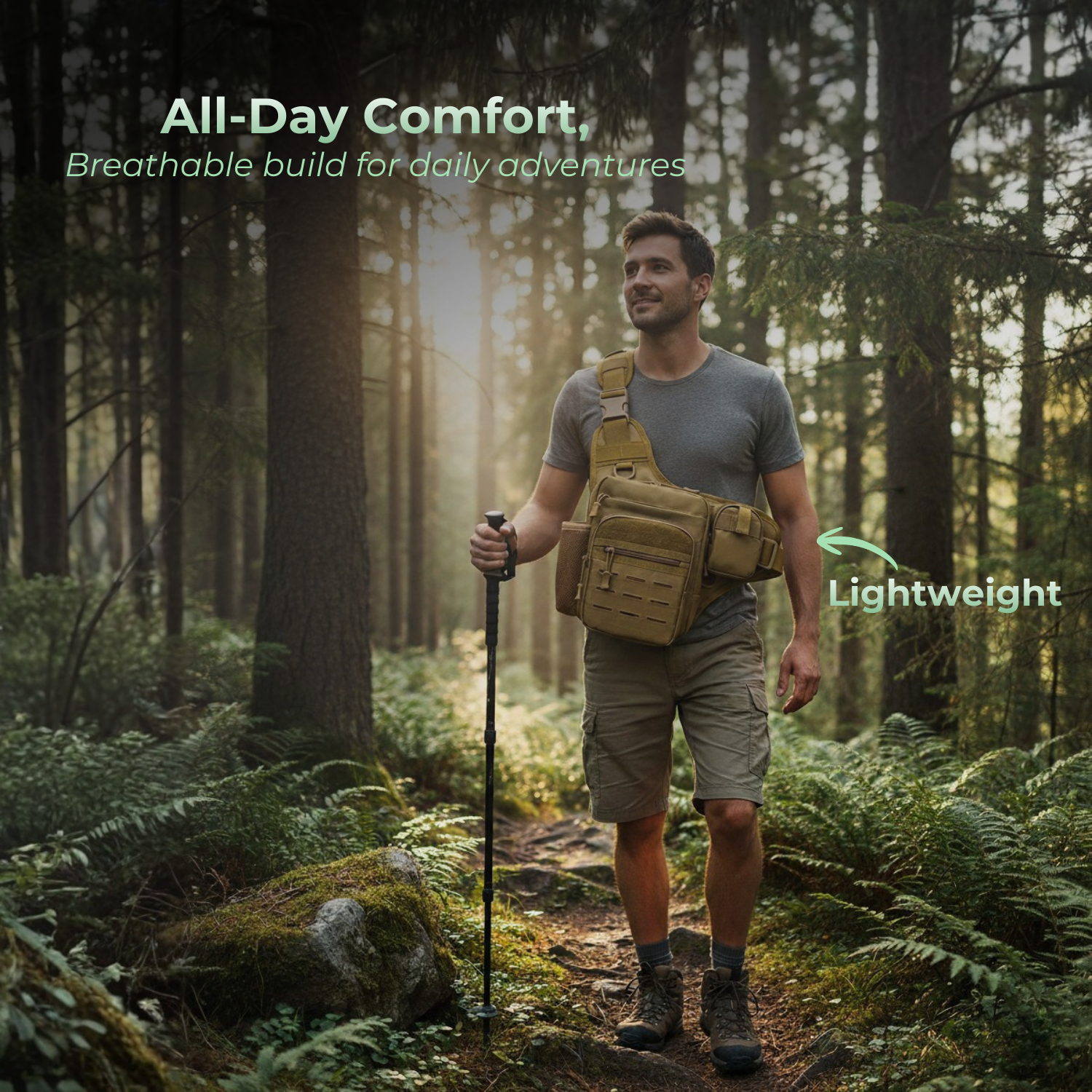 UrbanRidge™ Men’s Lightweight Outdoor Crossbody Bag