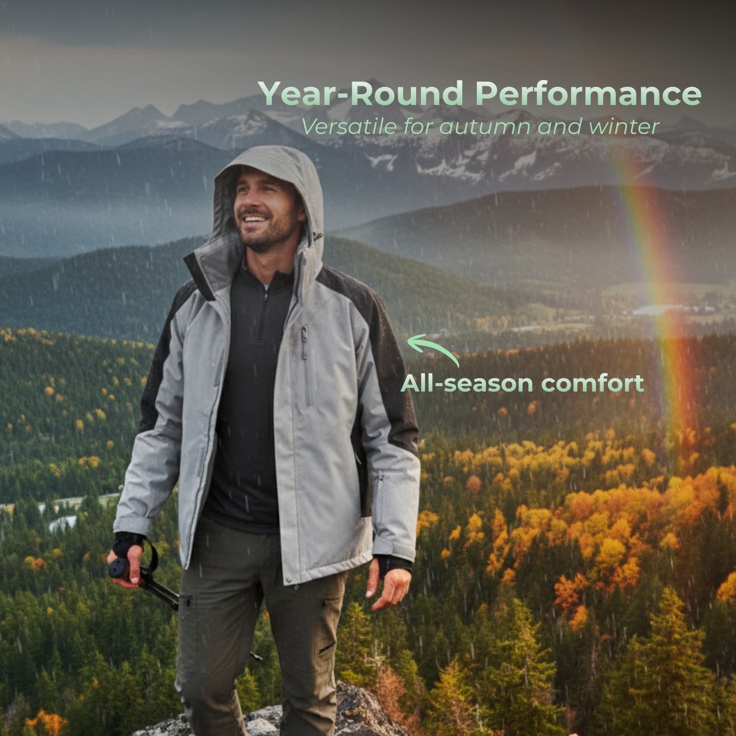 Adventura™ Herren Windproof Wandern Windbreaker Jacke