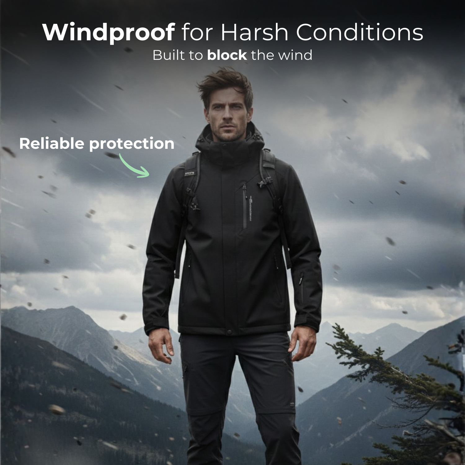 Adventura™ Herren Windproof Wandern Windbreaker Jacke