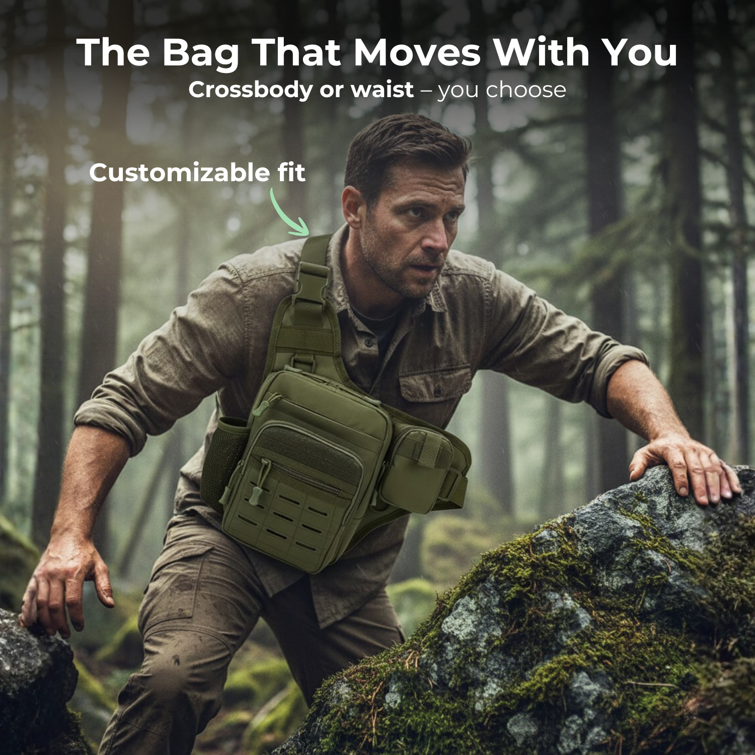 UrbanRidge™ Men’s Lightweight Outdoor Crossbody Bag