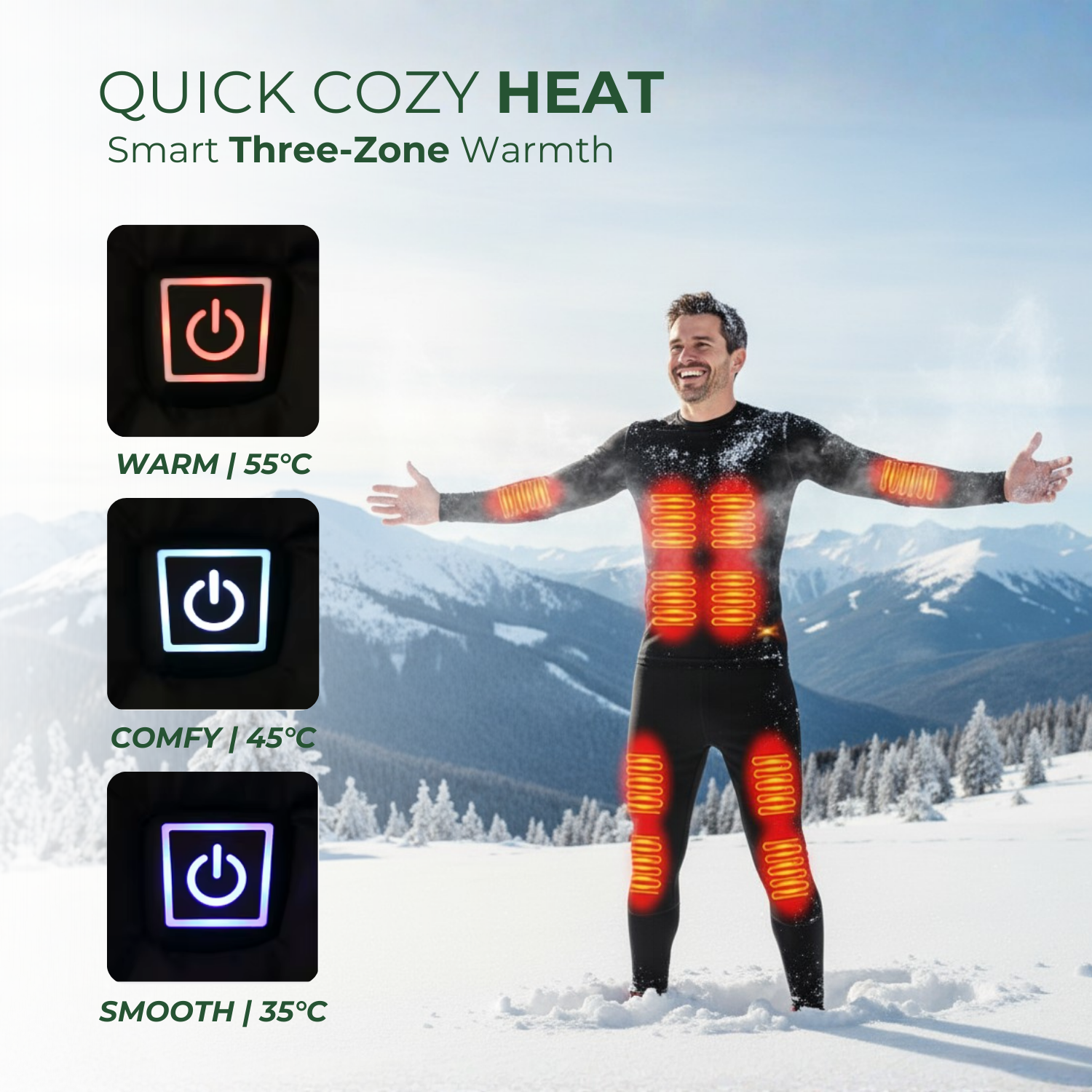 ChillGuard™ Beheiztes Winterunterwäsche-Set für Männer
