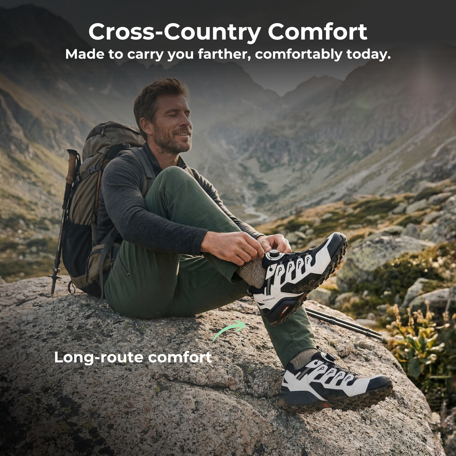 PeakTrail™ Men’s Shock-Absorbing Outdoor Hiking Shoes