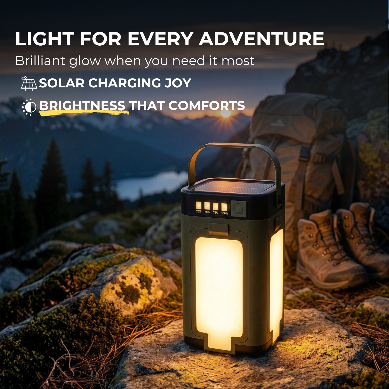 LumaBright™ 6‑Mode Dimmable Solar Lantern