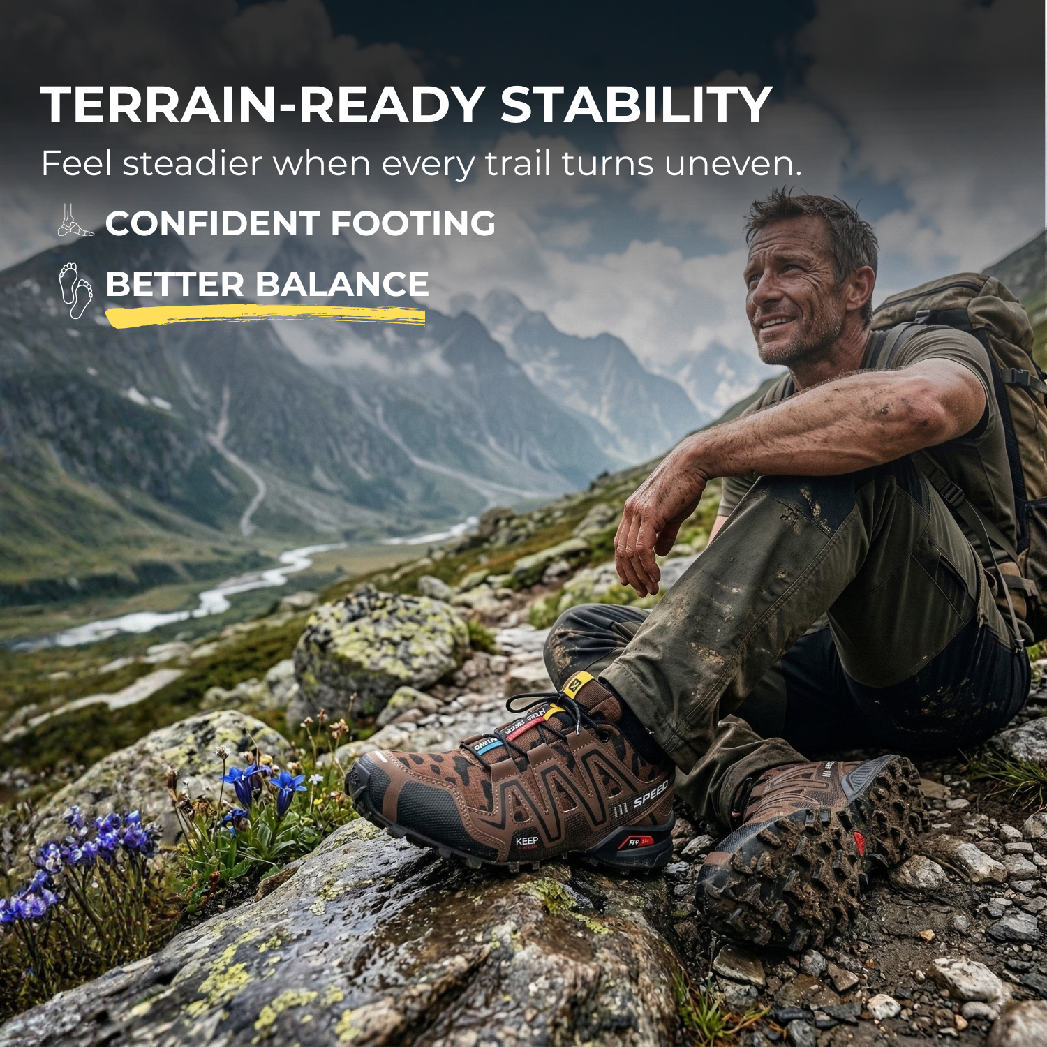 OrthoStride Terrain — Orthopedic Hiking Shoes for Pain-Free Steps &amp; Natural Support (Unisex)