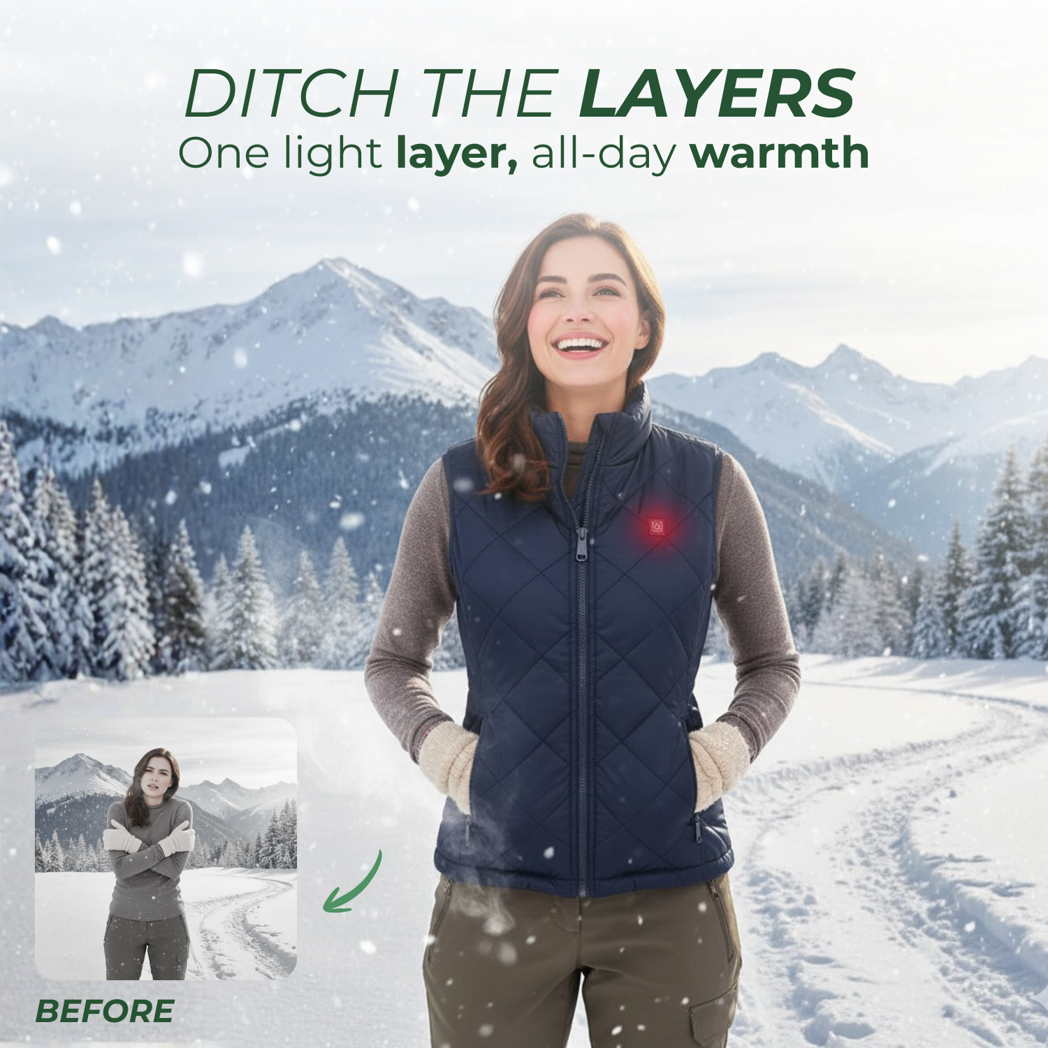 ThermoShield™ Beheizte wasserabweisende Winterweste für Frauen