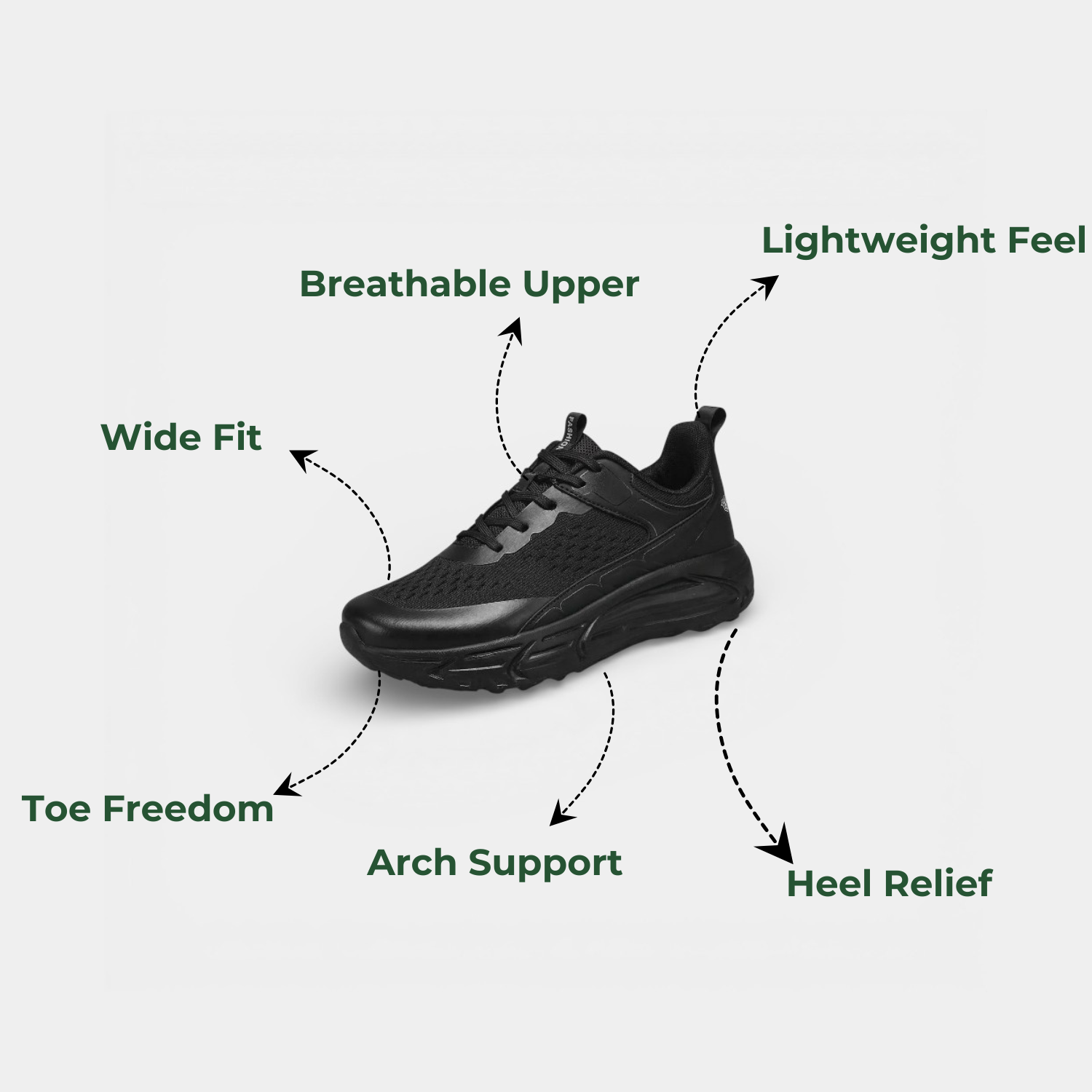 StrideEase™ Men’s Wide-Toe Orthopedic Walking Shoes