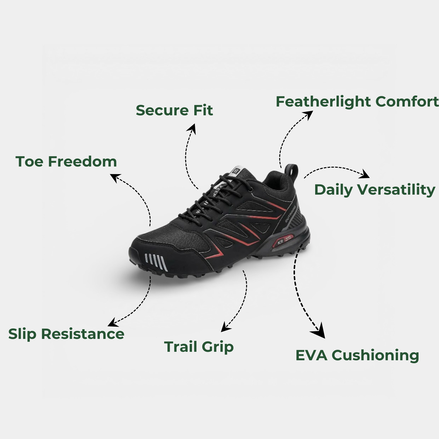 PathVenture™ Men’s Slip-Resistant Lightweight Hiking Shoes