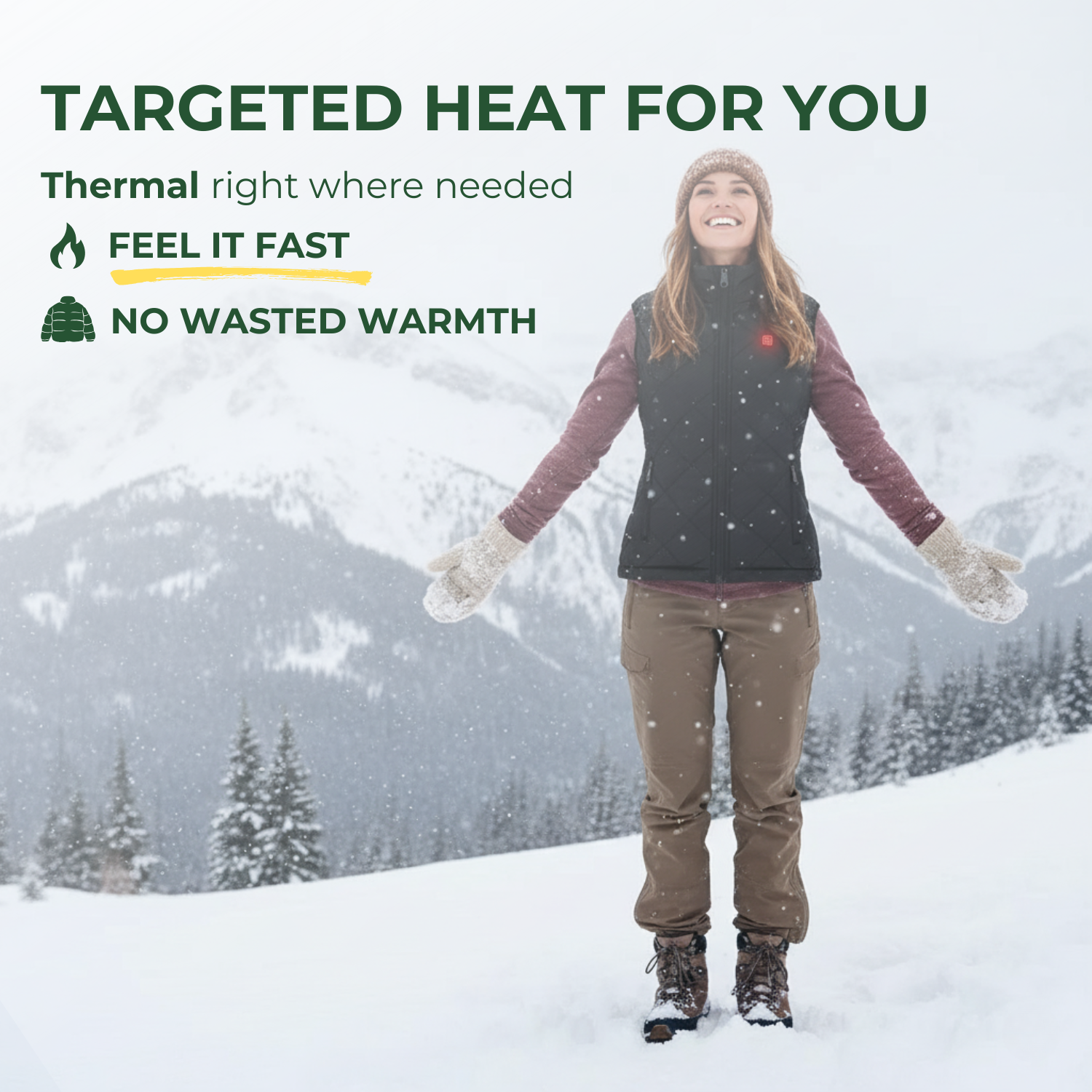 ThermoShield™ Beheizte wasserabweisende Winterweste für Frauen