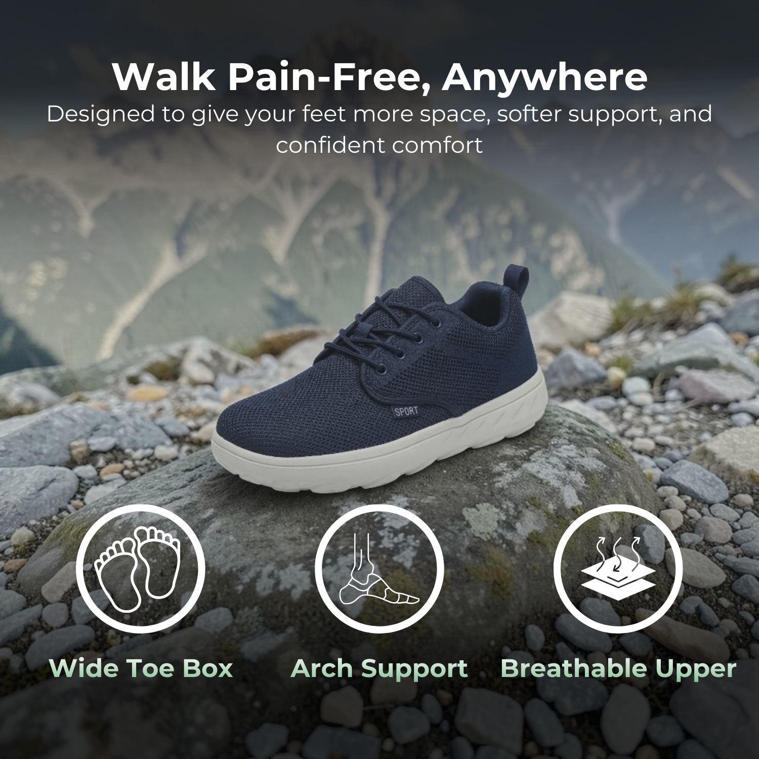 SummitEase™ Men’s Wide-Toe Orthopedic Walking Shoes