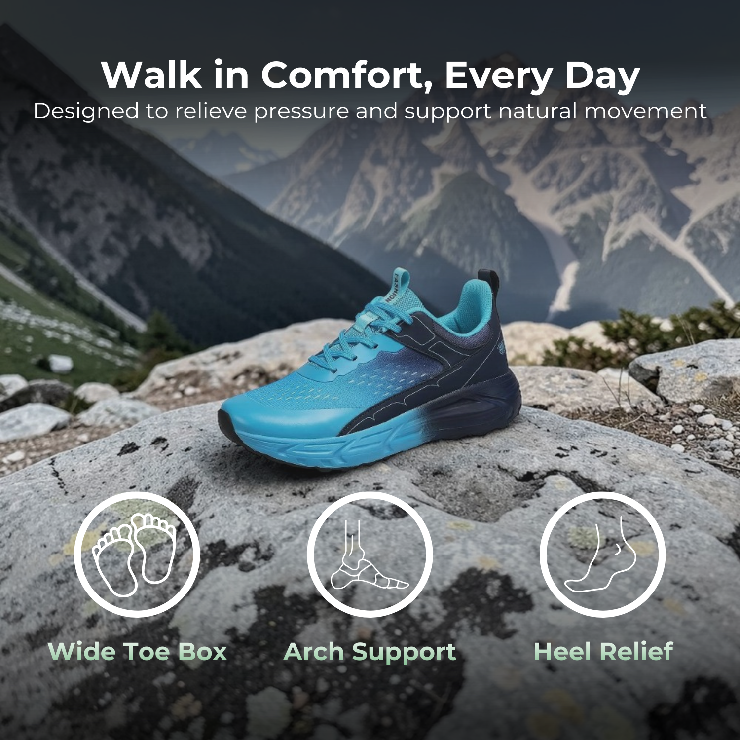 StrideEase™ Men’s Wide-Toe Orthopedic Walking Shoes