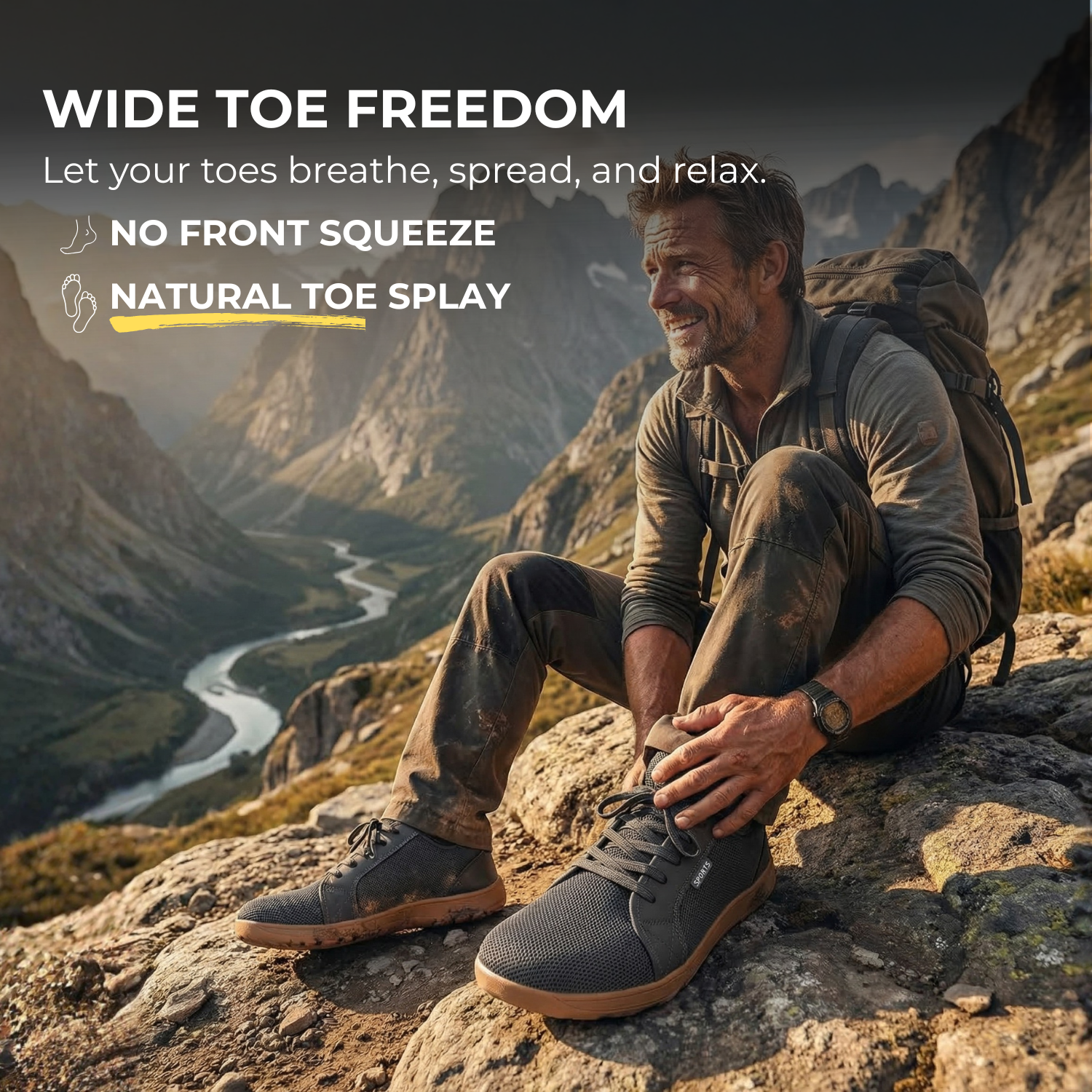 TerraBare™ Men’s Wide-Toe Orthopedic Walking Shoes