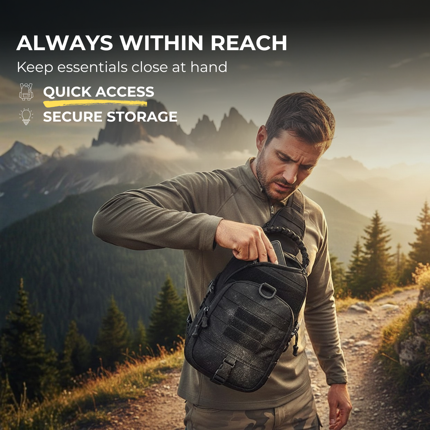 RidgeCore™ Men’s Tactical Outdoor Chest Bag