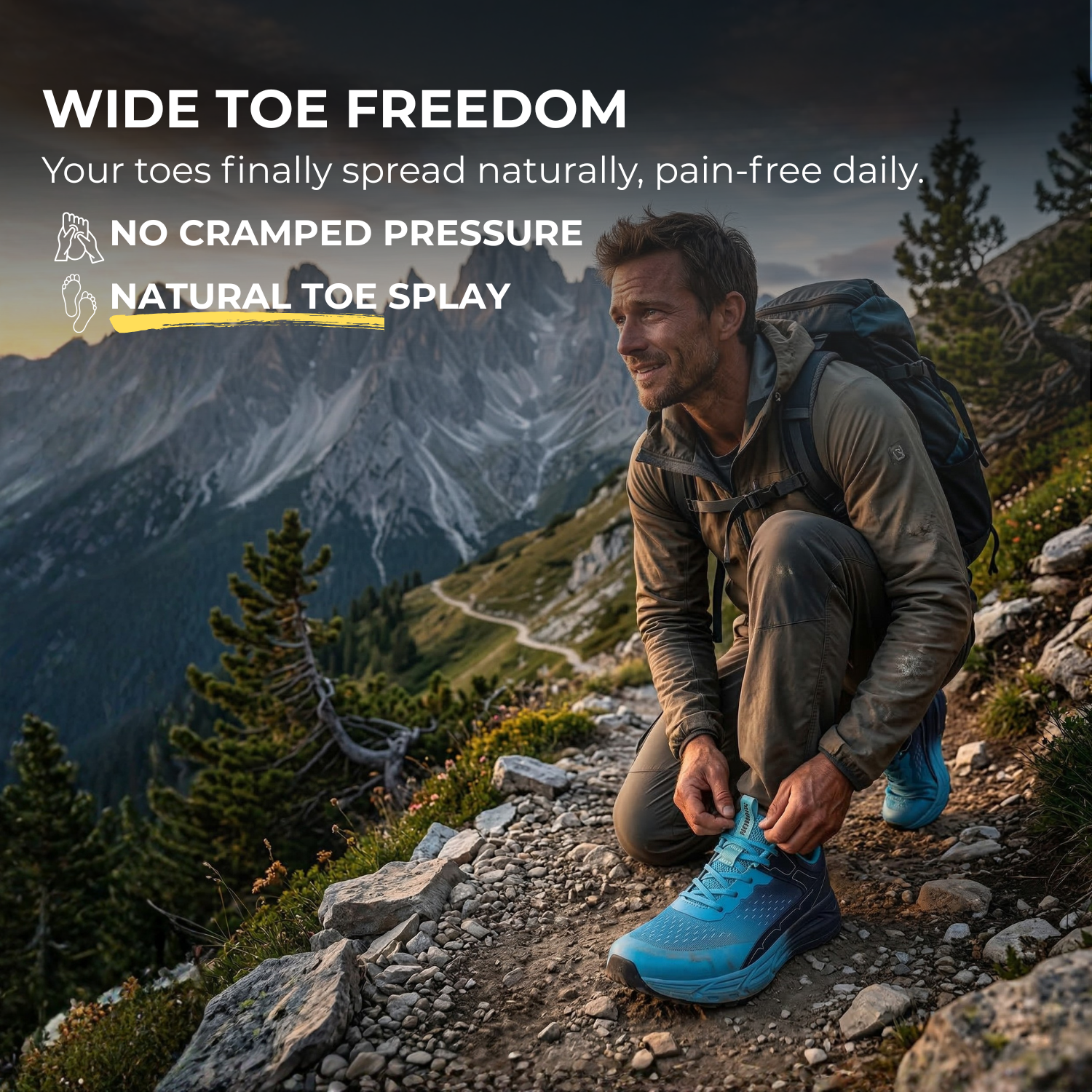 StrideEase™ Men’s Wide-Toe Orthopedic Walking Shoes