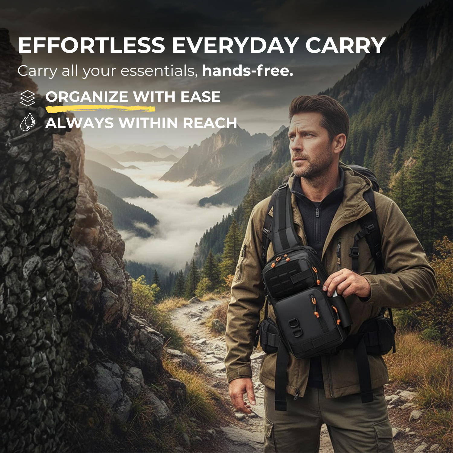 RidgeGuard™ Men’s Tactical Outdoor Chest Pack