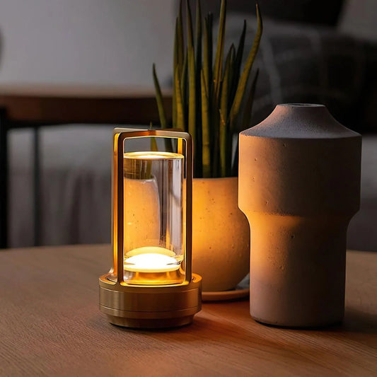 Portable Rechargeable Glass Table Lamp