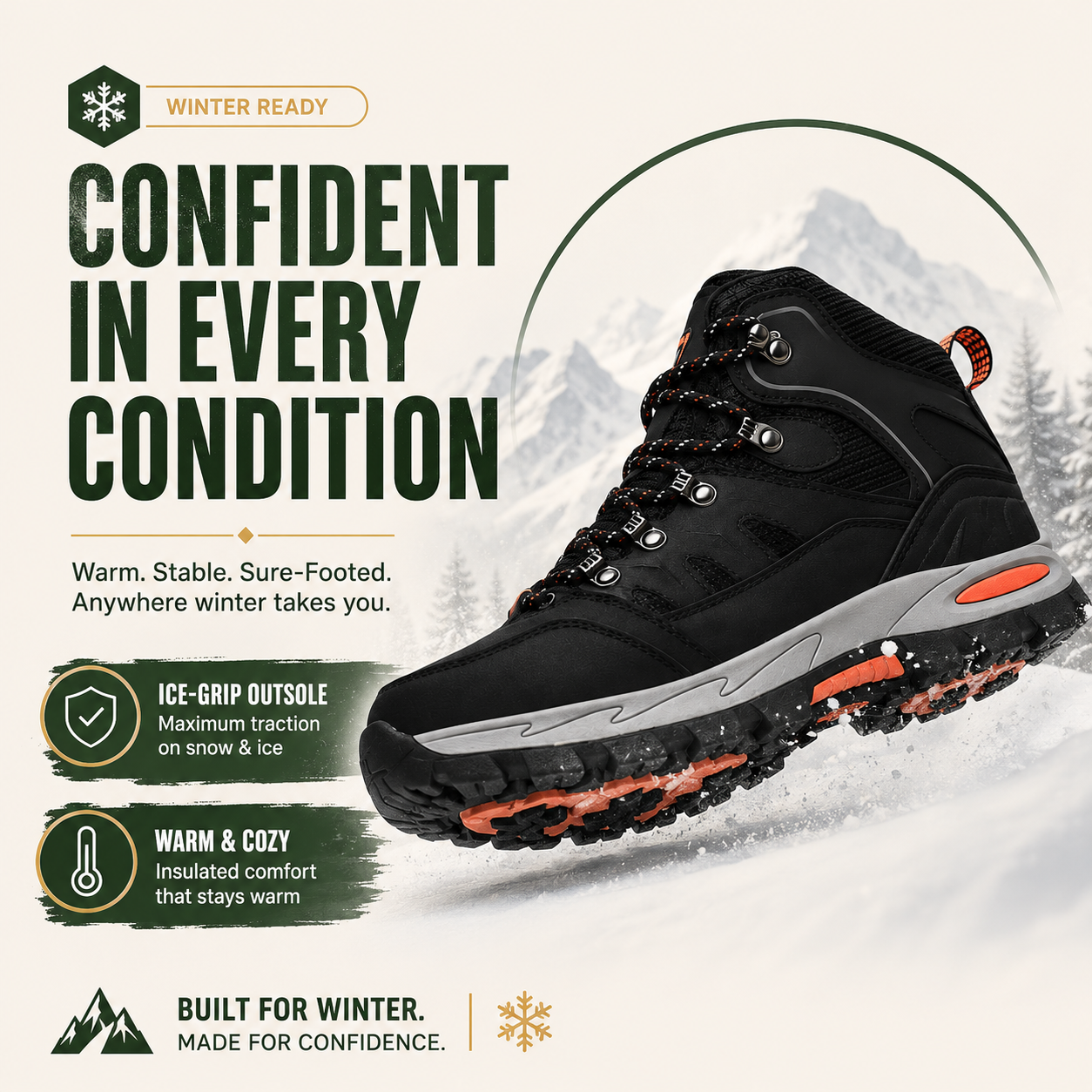 GlacierGrip™ Women’s Ski-Boot Hiking &amp; Trekking Boots