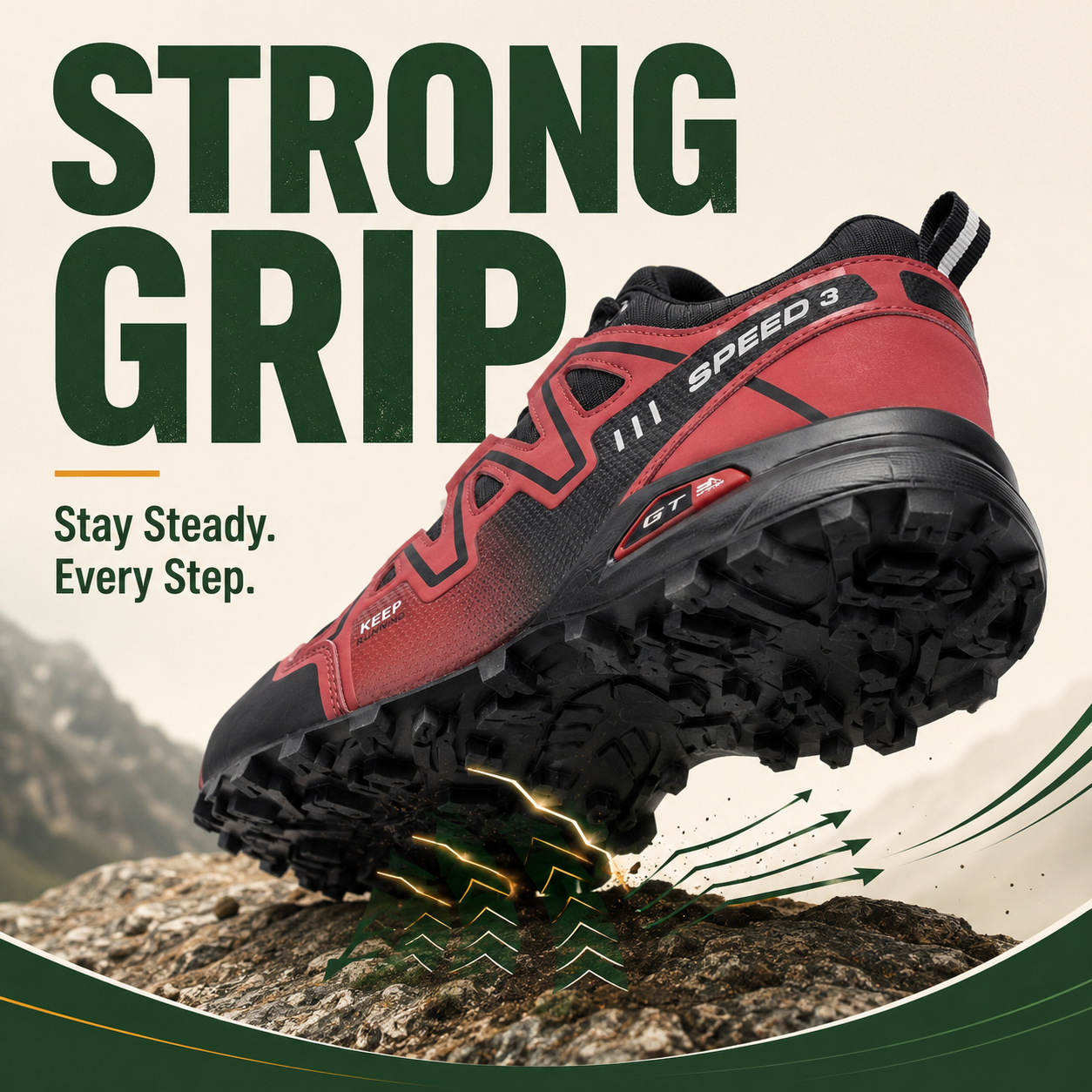 OrthoStride Obsidian — Orthopedic Hiking Shoes for Pain-Free Steps & Natural Support (Unisex)