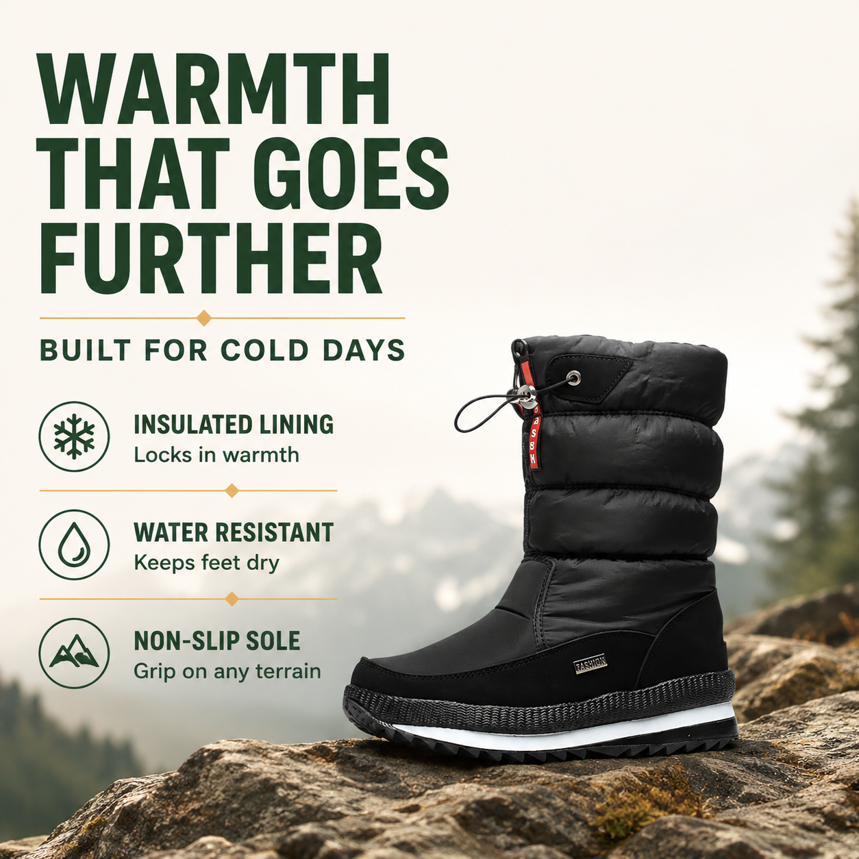 SnowTrek™ Women’s Fleece-Lined Winter Boots