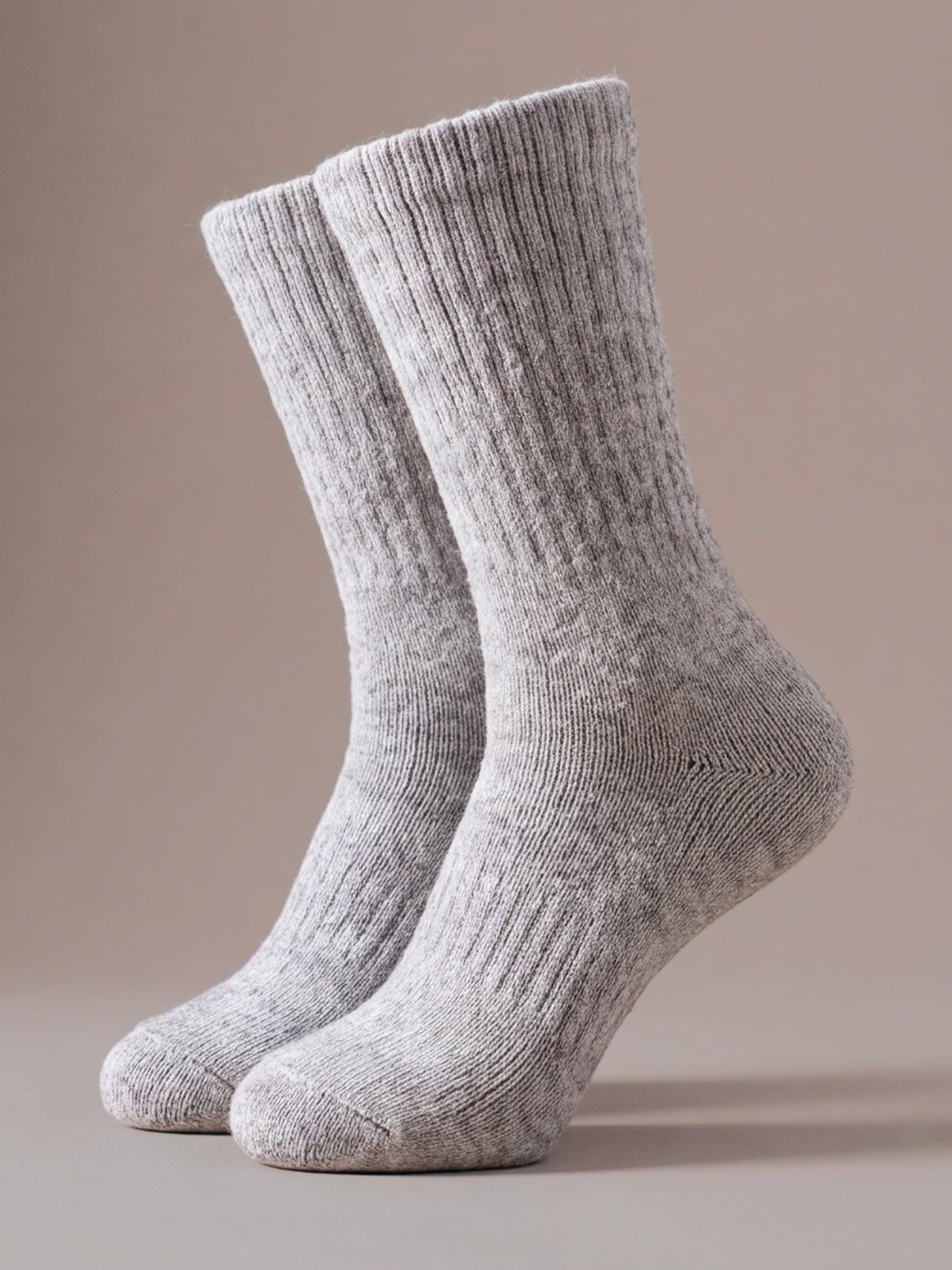 The Cabin Sock in grey, chunky knit, studio