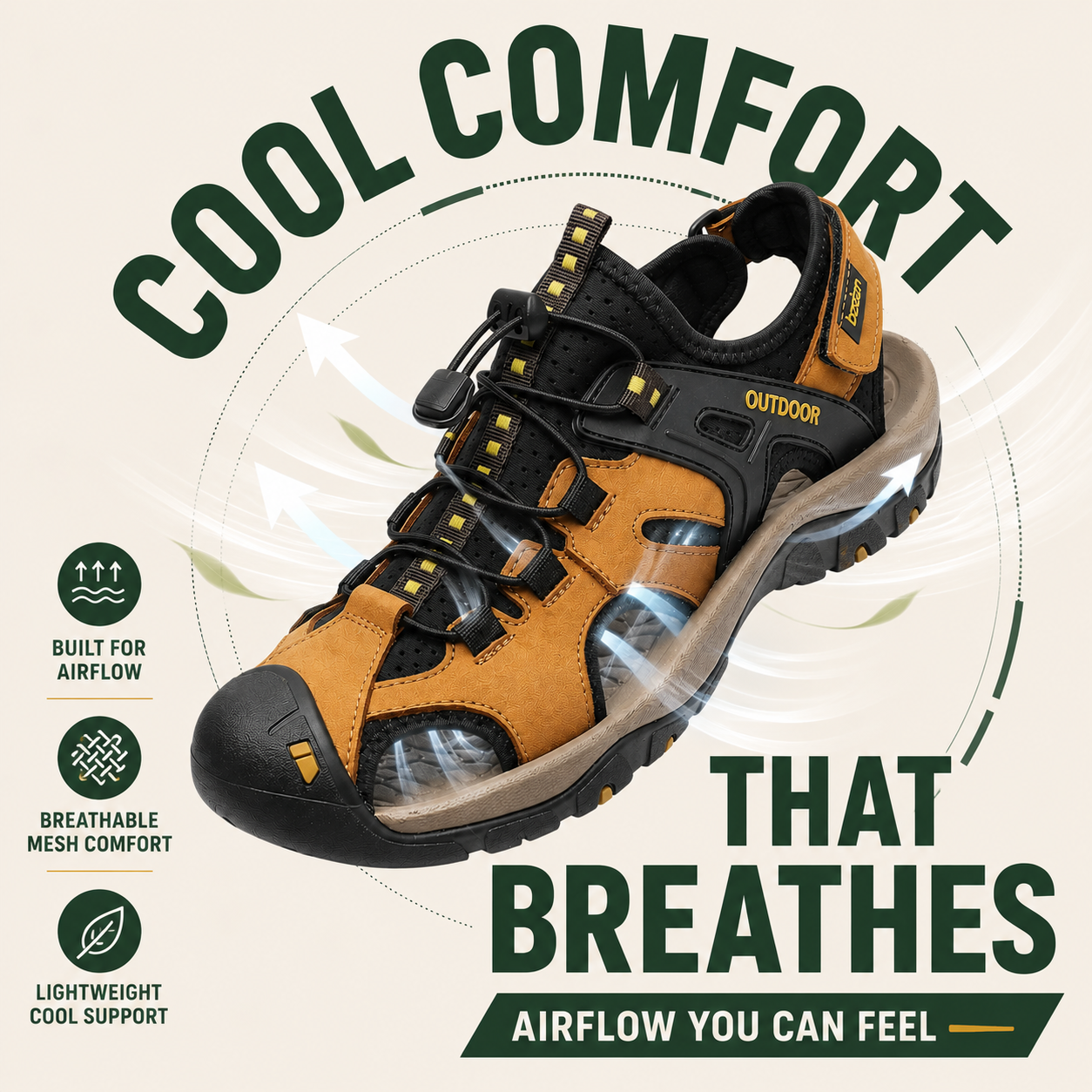 StrideGuard™ Herren-Komfort-Sandalen mit geschlossenem Zehenbereich