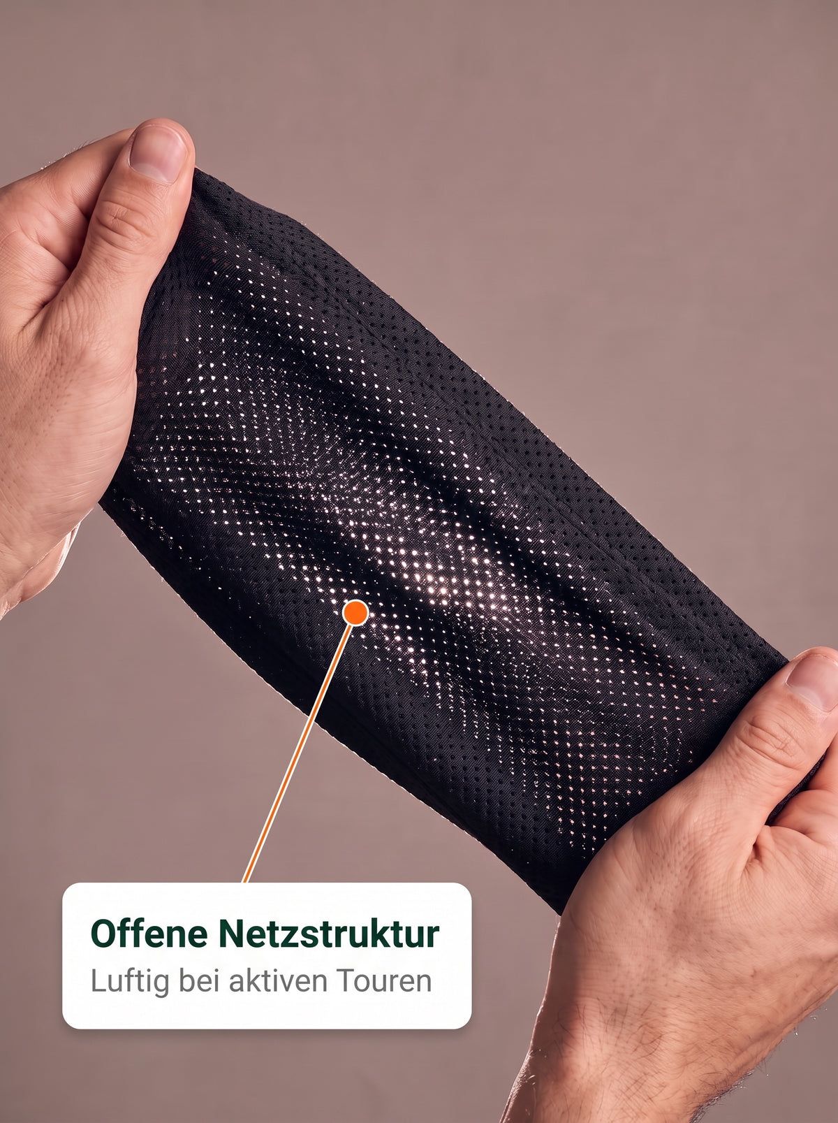 Offene Netzstruktur – feine Maschen des Mesh-Baselayers im Detail