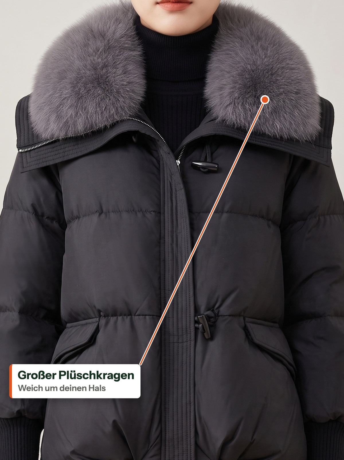 Großer Plüschkragen um den Hals (DE Label)