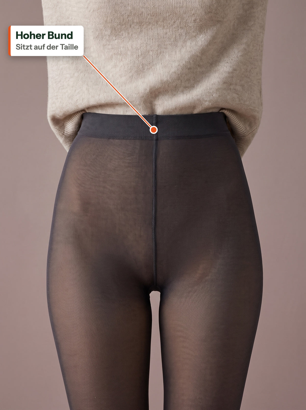 Hoher Bund der Strumpfhose in Feinstrumpf-Optik (DE label)