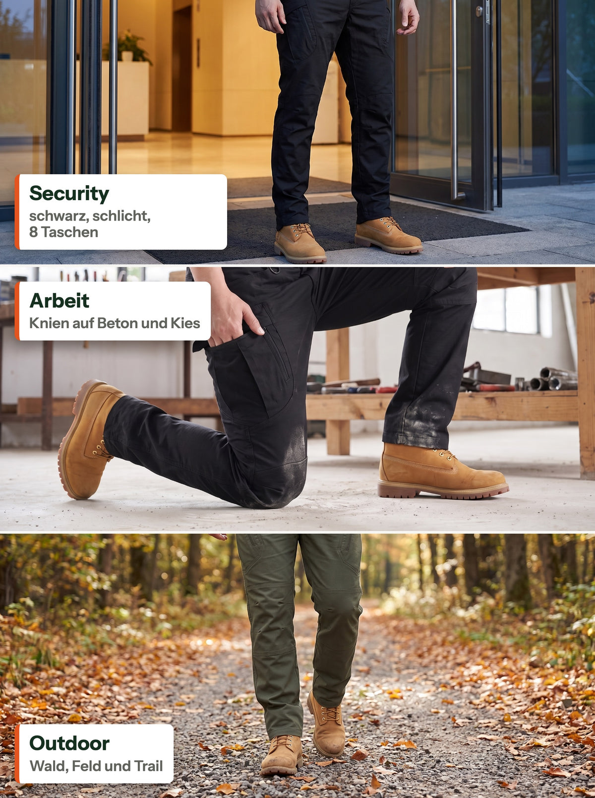 Taktische Cargohose für Security, Arbeit und Outdoor (DE Label)