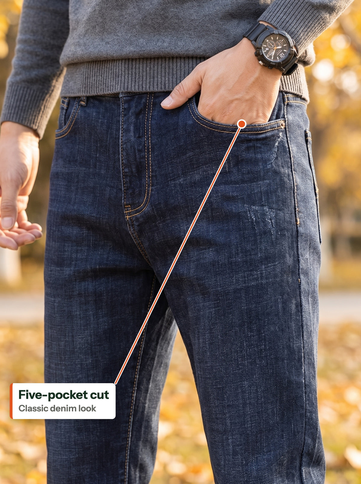 Front pocket of the jeans (EN label)