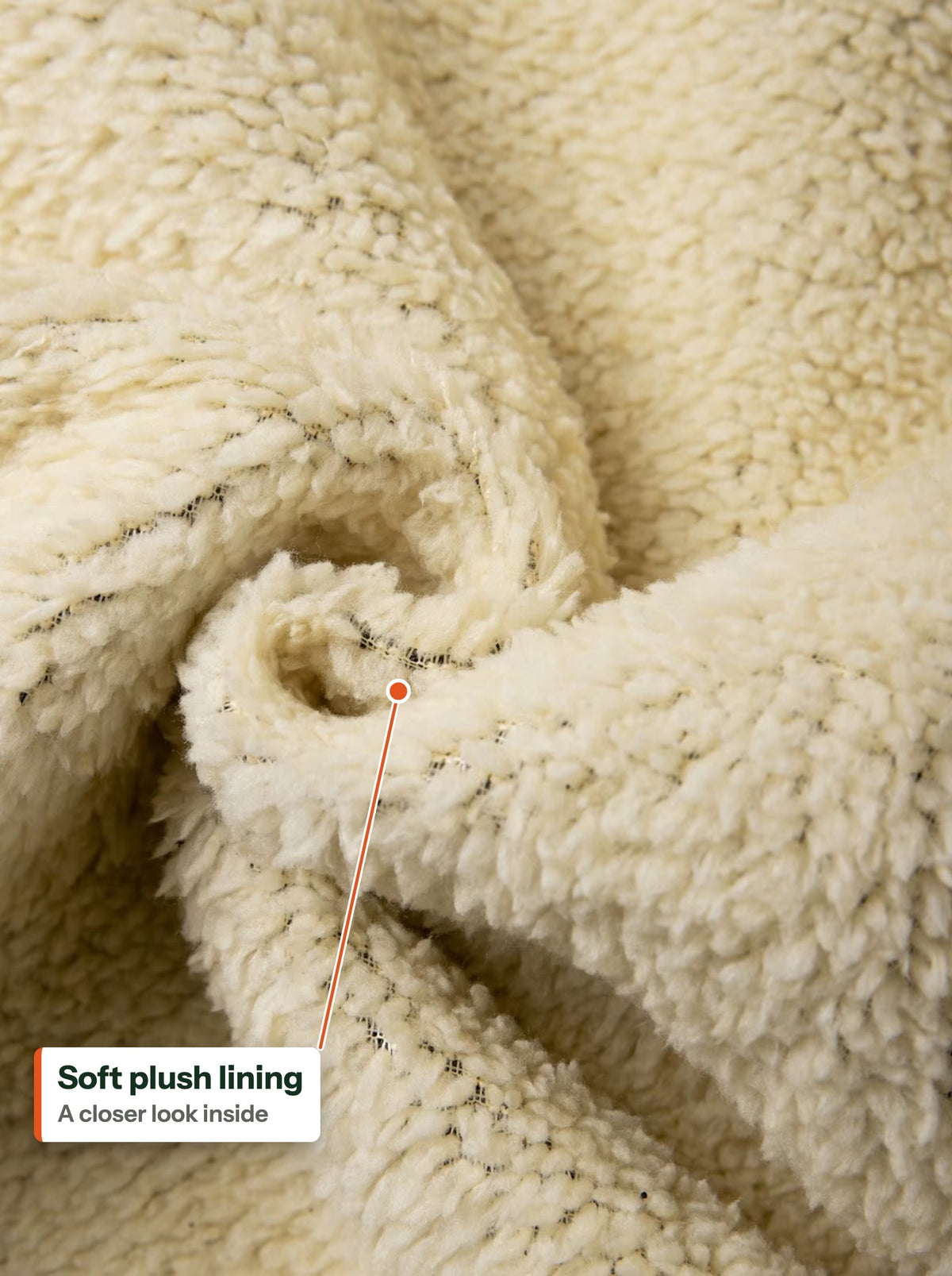 Soft plush lining — A closer look inside