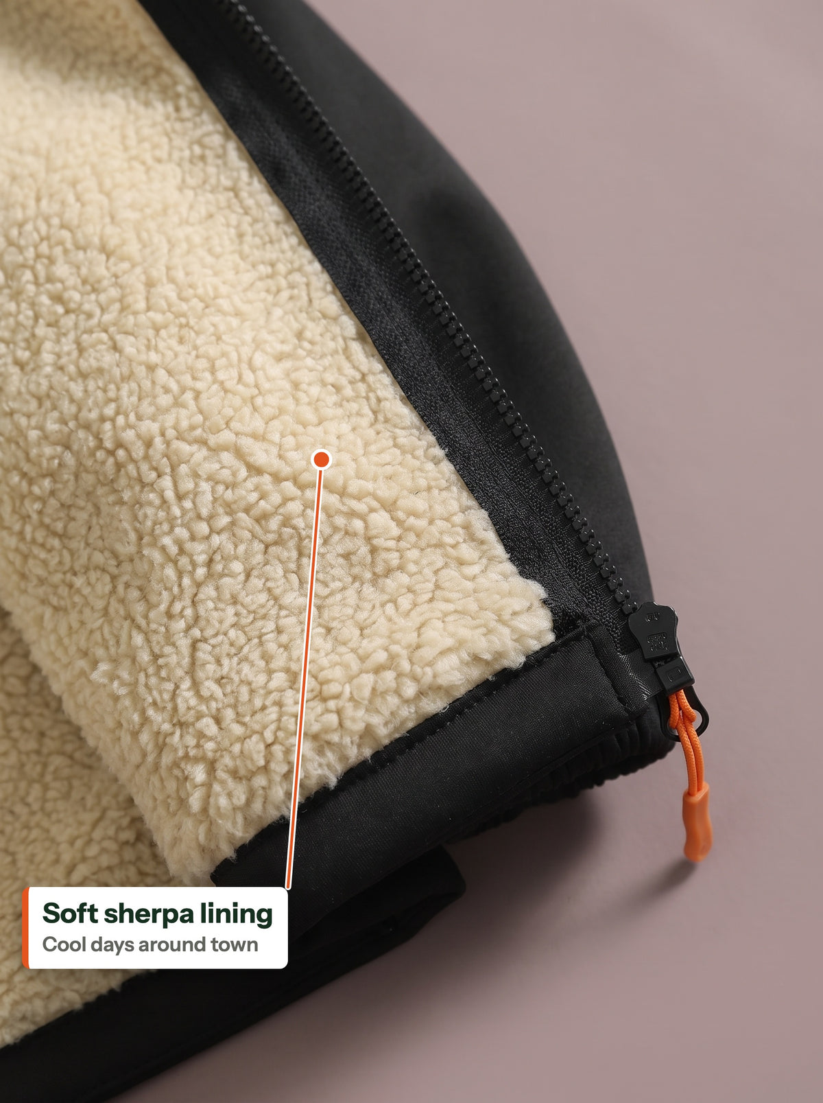 Close-up of the lining (EN label)