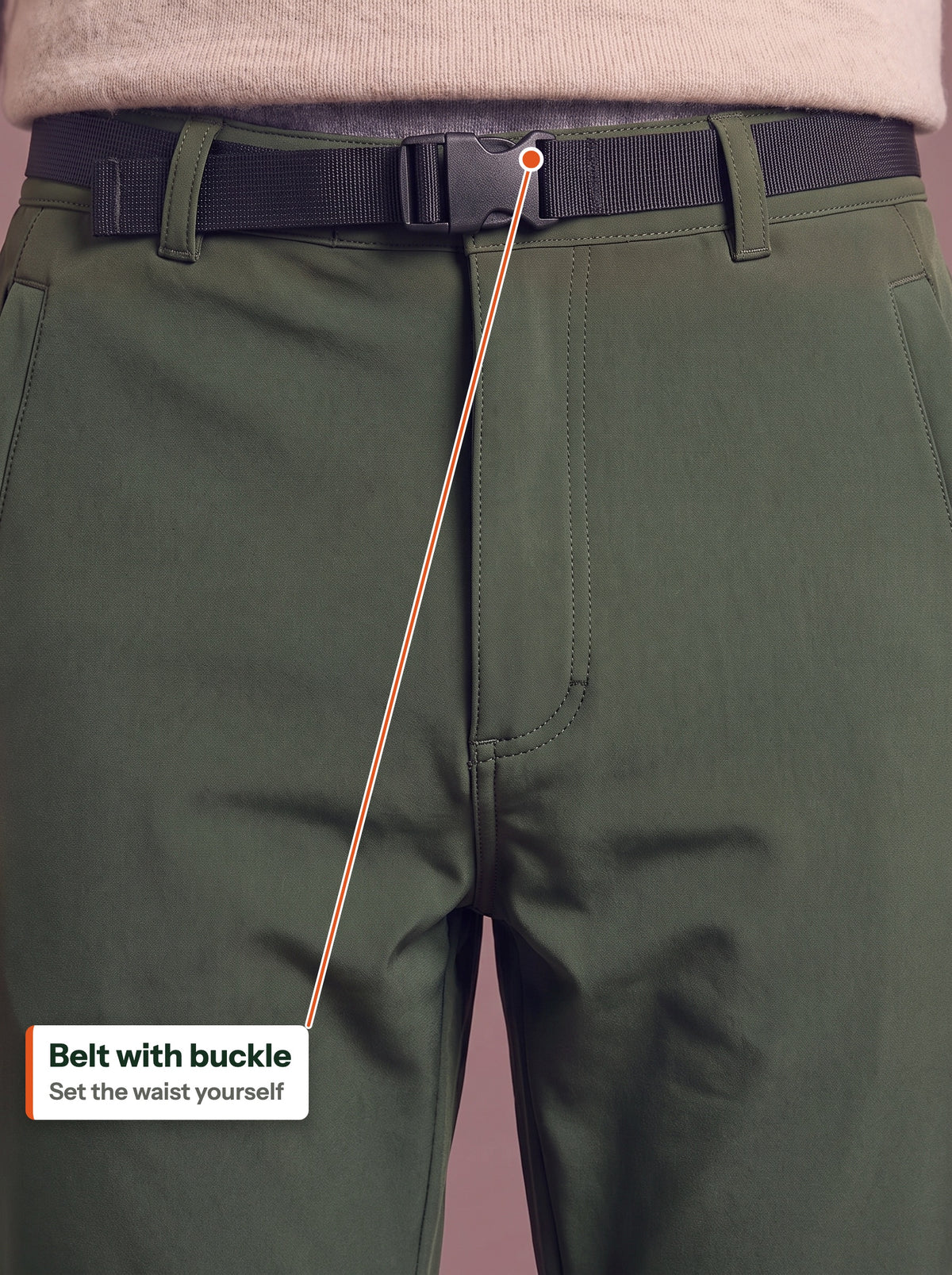 Belt with buckle at the waist