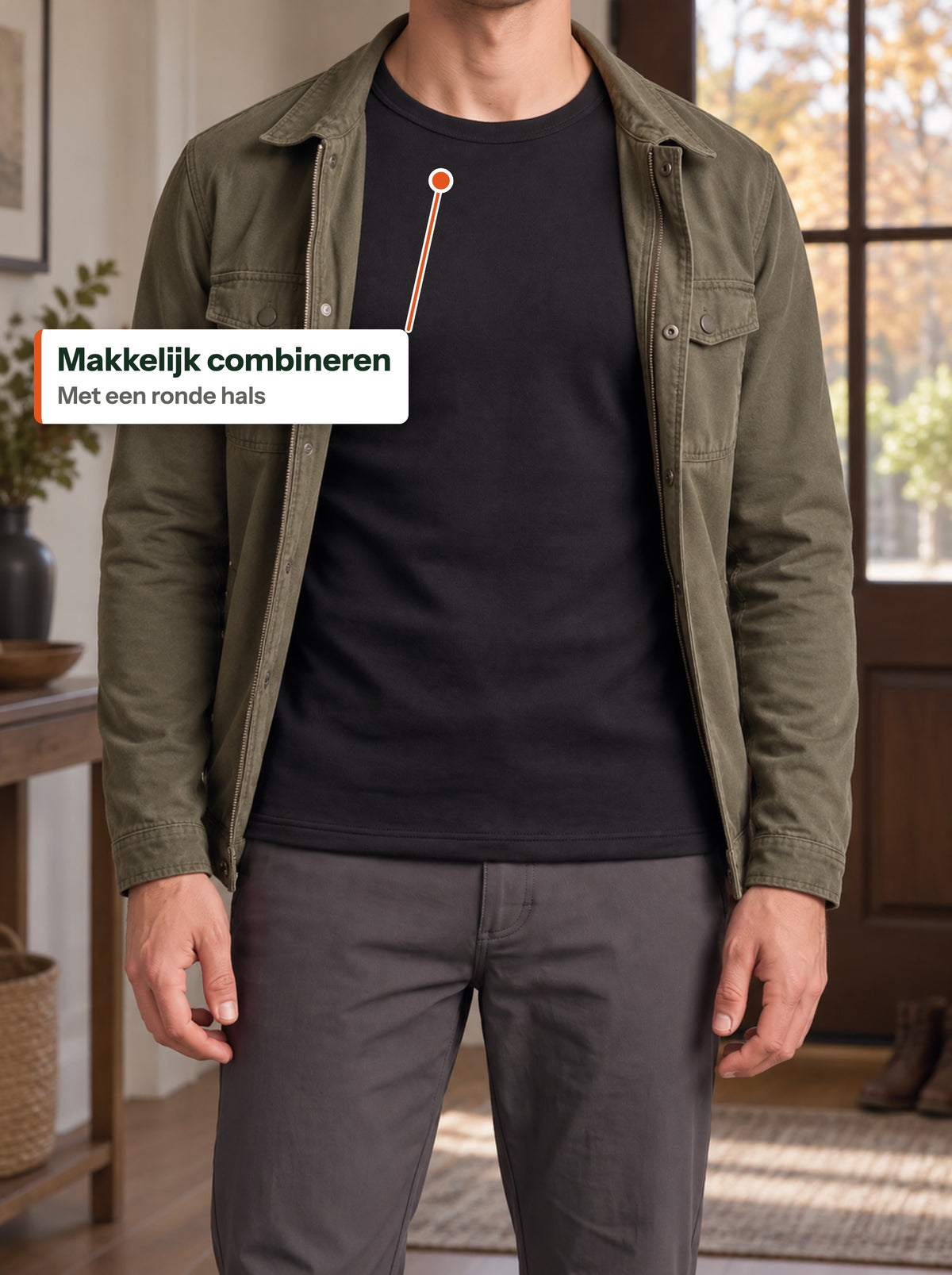 Makkelijk combineren — Met een ronde hals