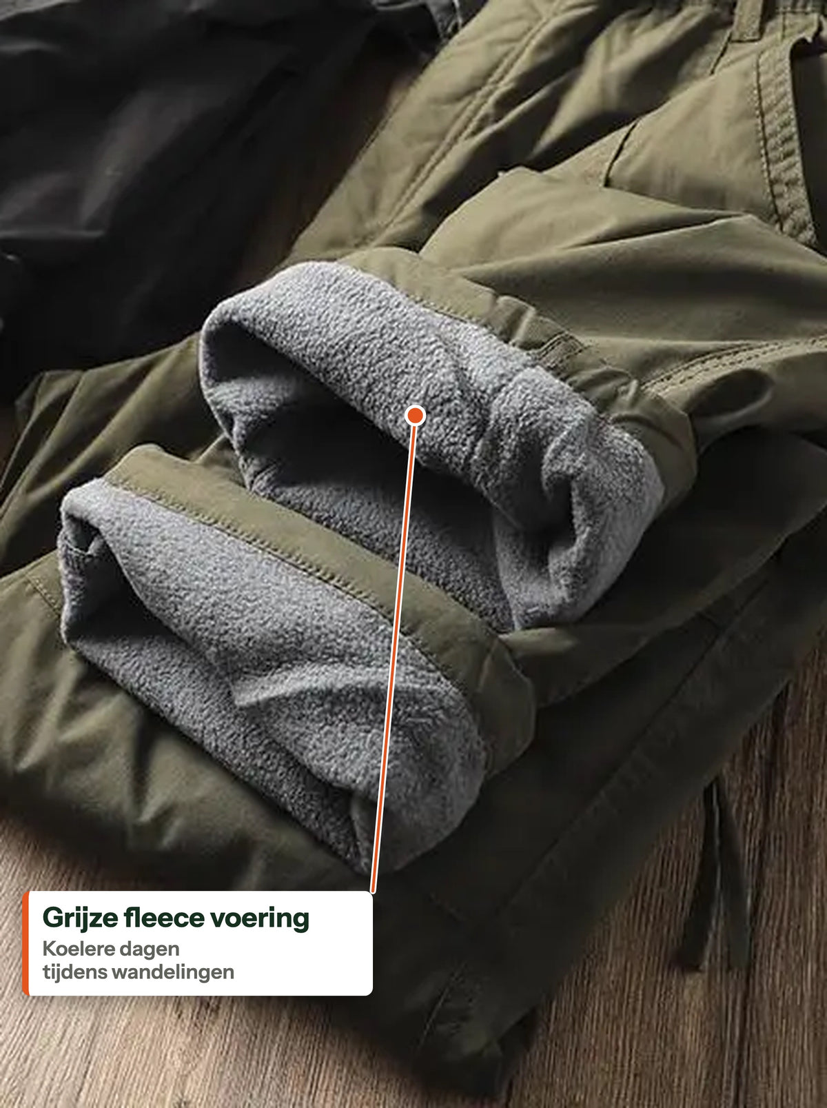 Close-up van de voering (NL label)