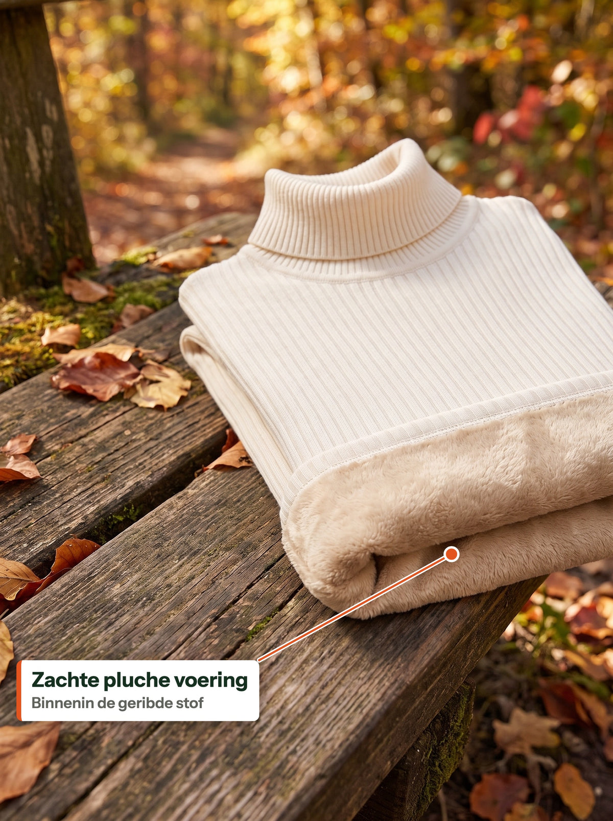 Zachte pluche voering in de col (NL label)