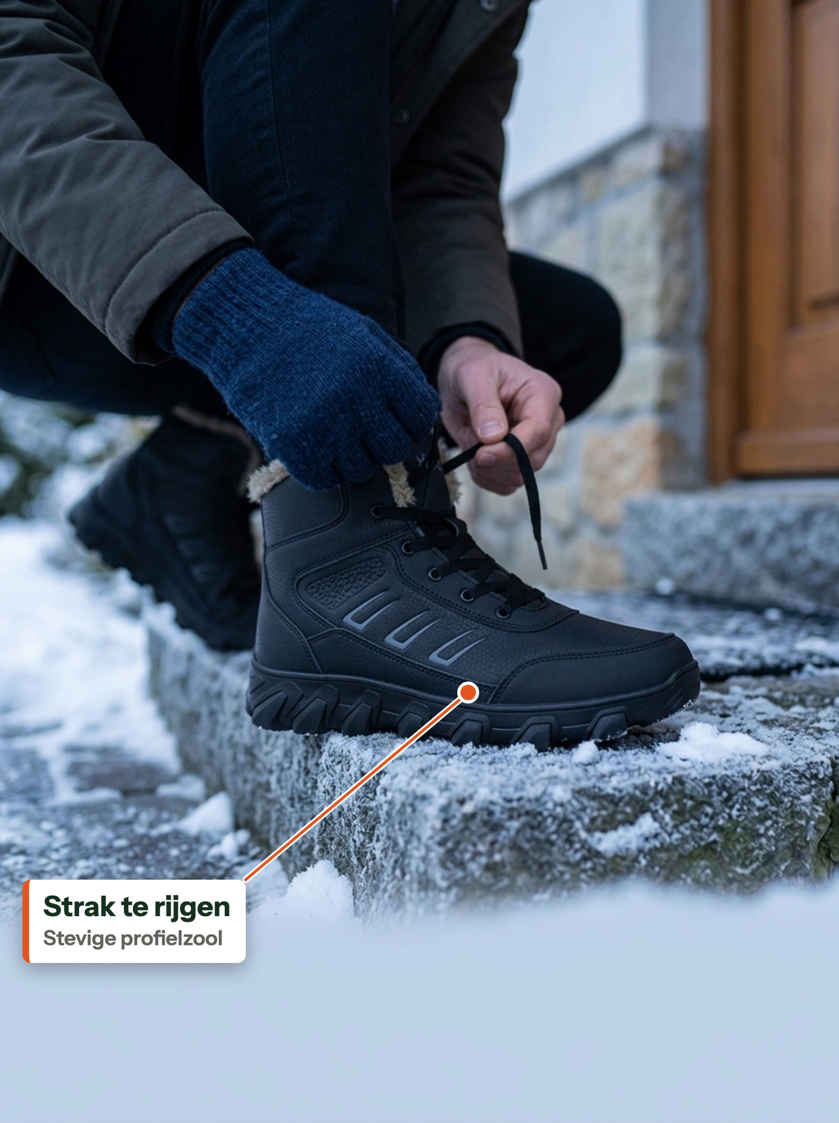 Strak te rijgen, stevige profielzool