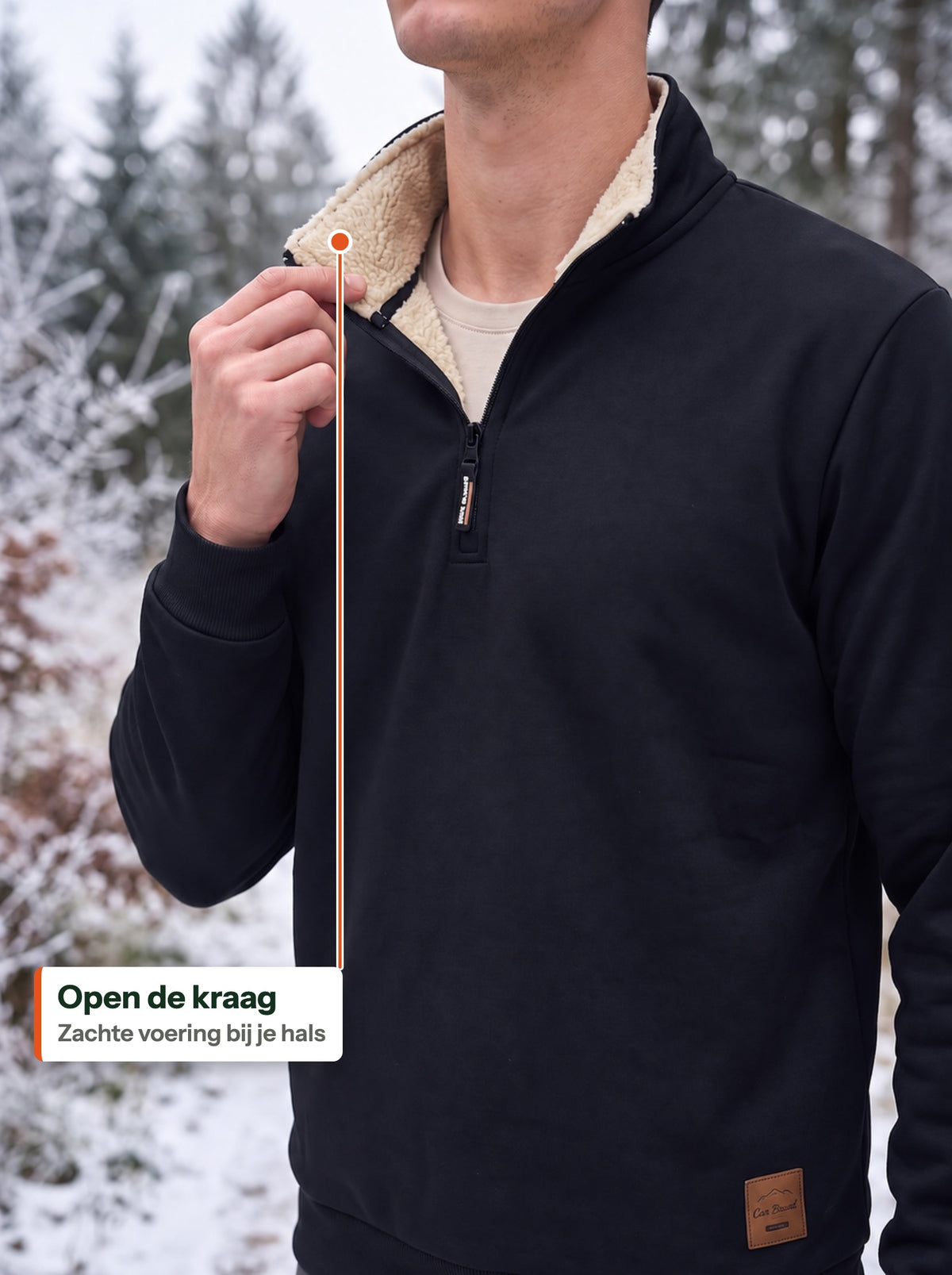 Open de kraag — Zachte voering bij je hals