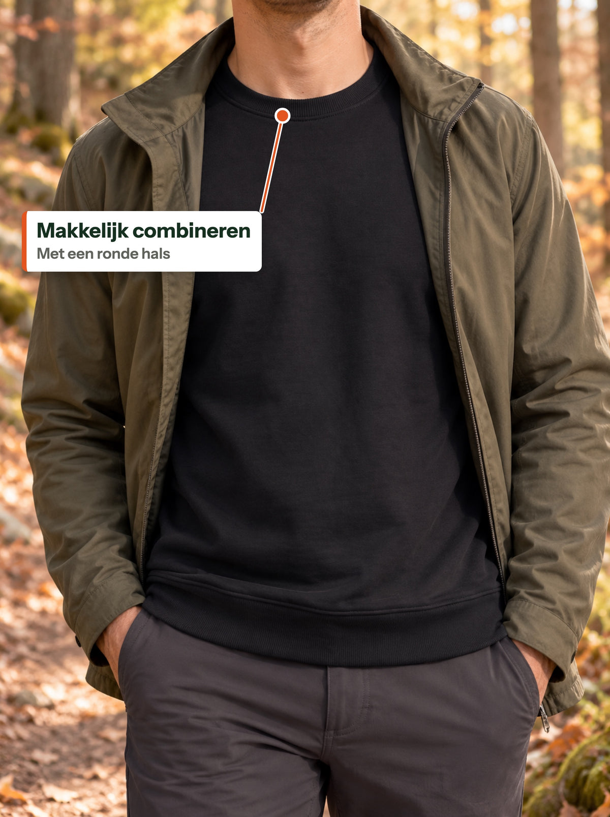 Makkelijk combineren — Met een ronde hals