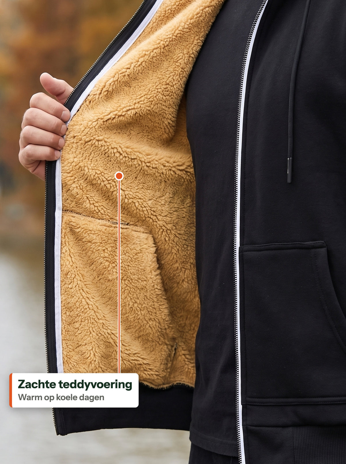 Open voorkant met zachte teddyvoering (NL label)