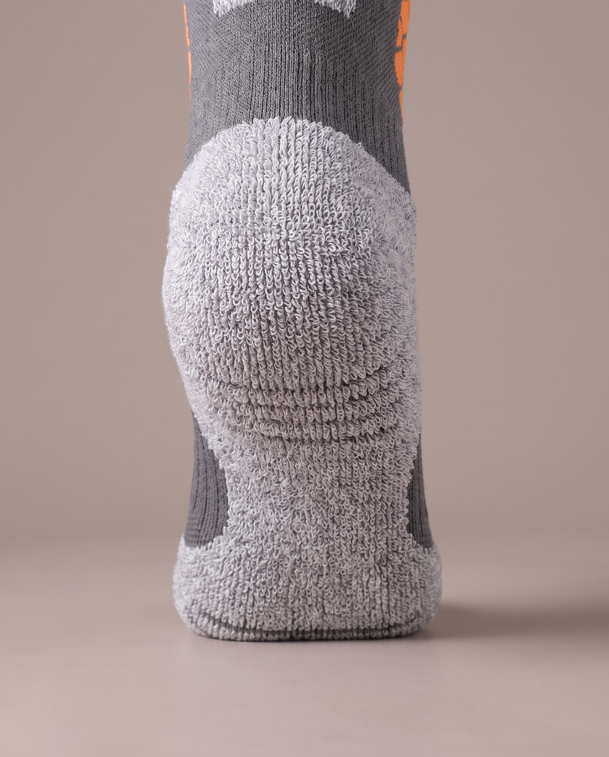 The terry loop footbed of The Knee-High Sock, heel to toe