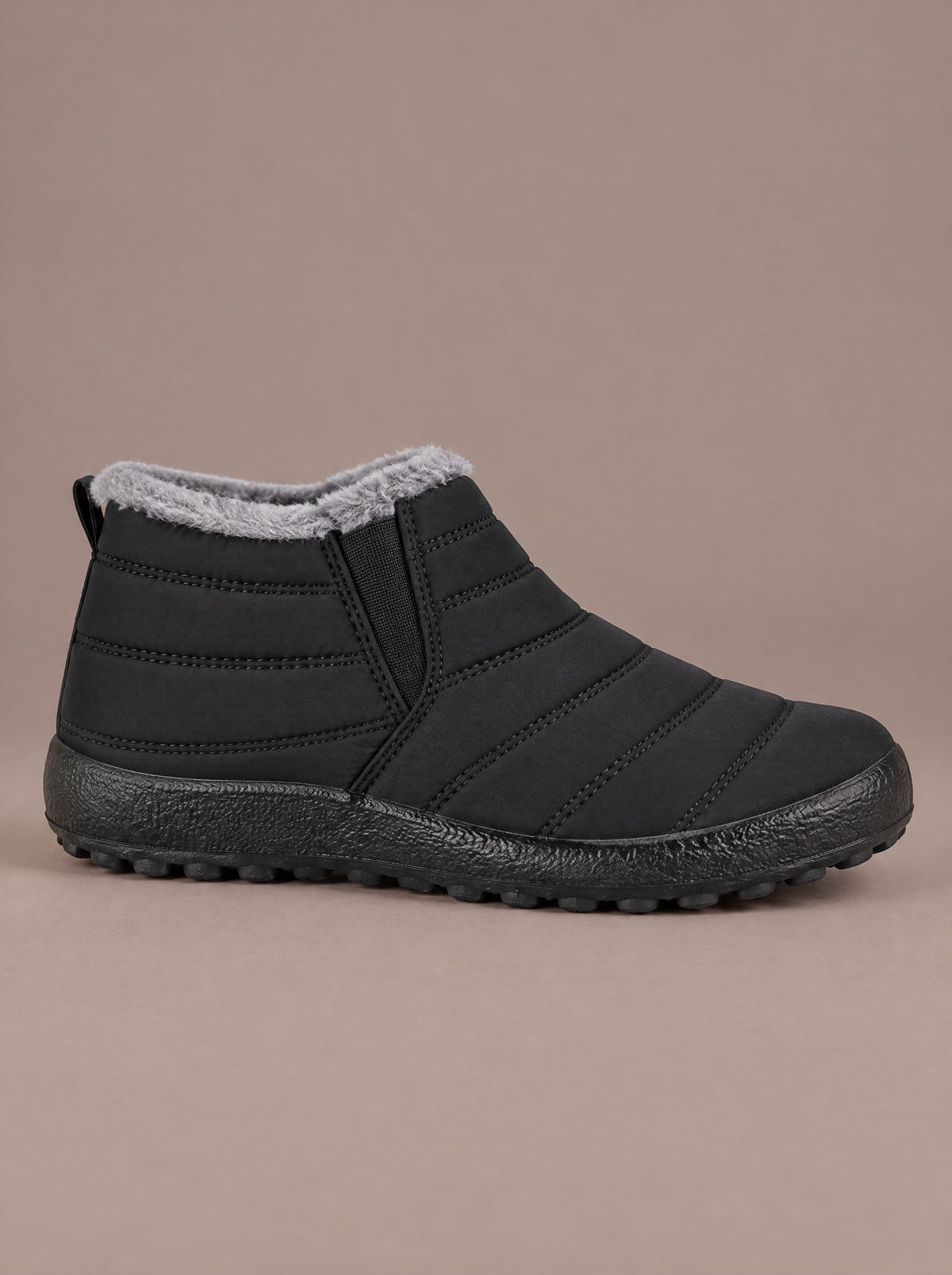 The Quilted Slip-On Women in Black, side view