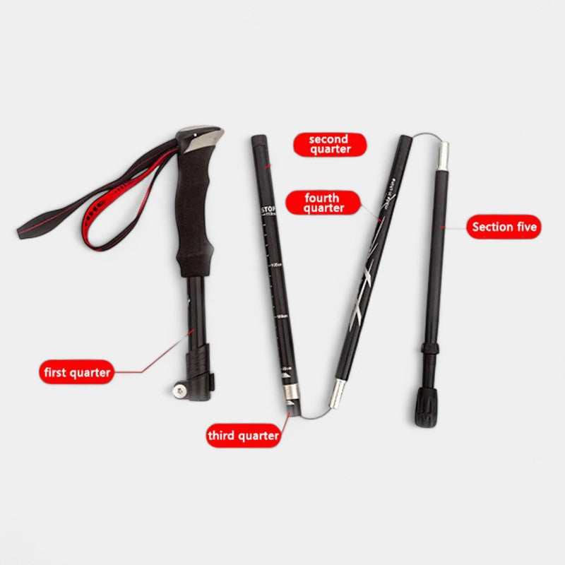 HikePole Pro - Foldable Lightweight Hiking Pole with Built-in Survival Features