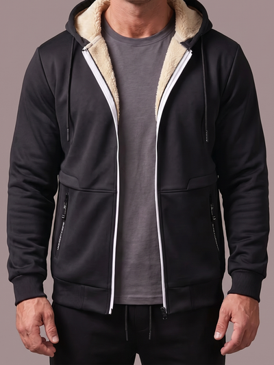 Zip-Hoodie mit Sherpa-Futter · Herren